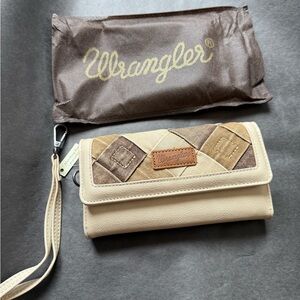 Wrangler Tan and Brown Women's Wristlet Wallet